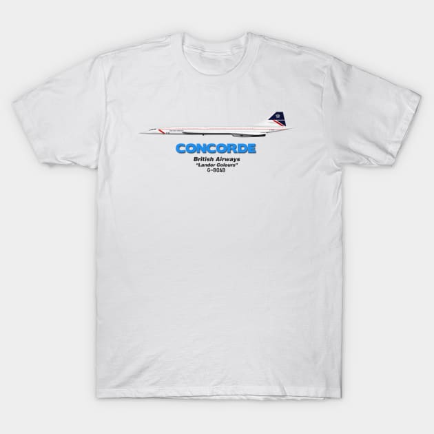 Concorde - British Airways "Landor Colours" T-Shirt by TheArtofFlying